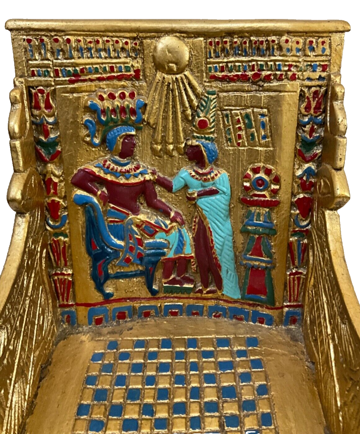 Handmade, Antique Carving Wood Chair, King TUT ANKH AMON, Pharaonic Wood Chair