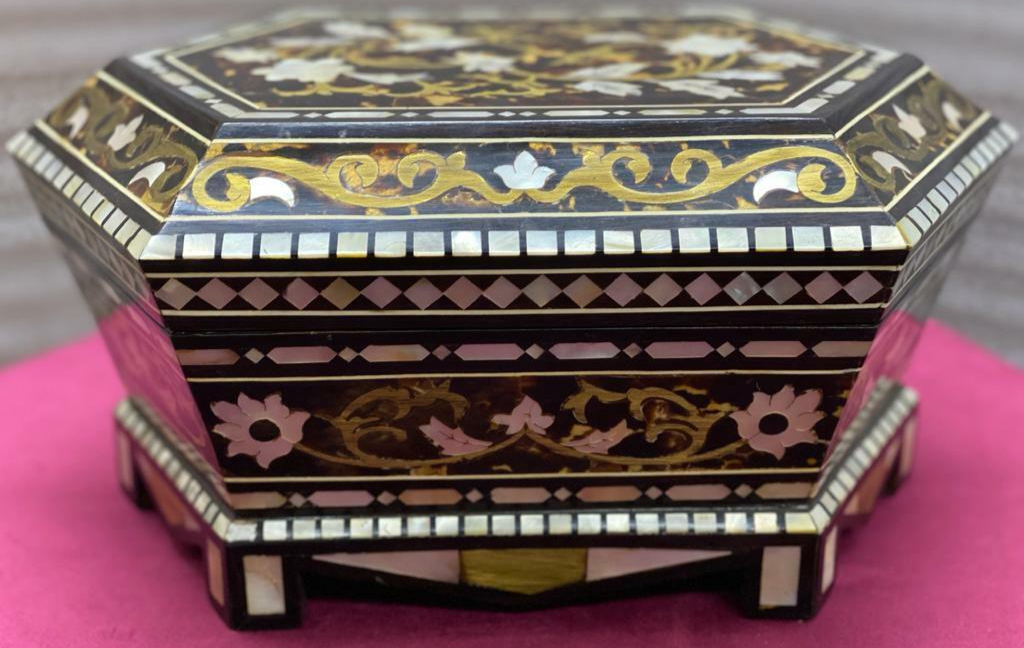 Handmade Wooden Jewelry Box Wood Trinket Storage Wood Box Mother of Pearl Inlay