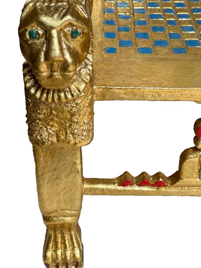 Handmade, Antique Carving Wood Chair, King TUT ANKH AMON, Pharaonic Wood Chair