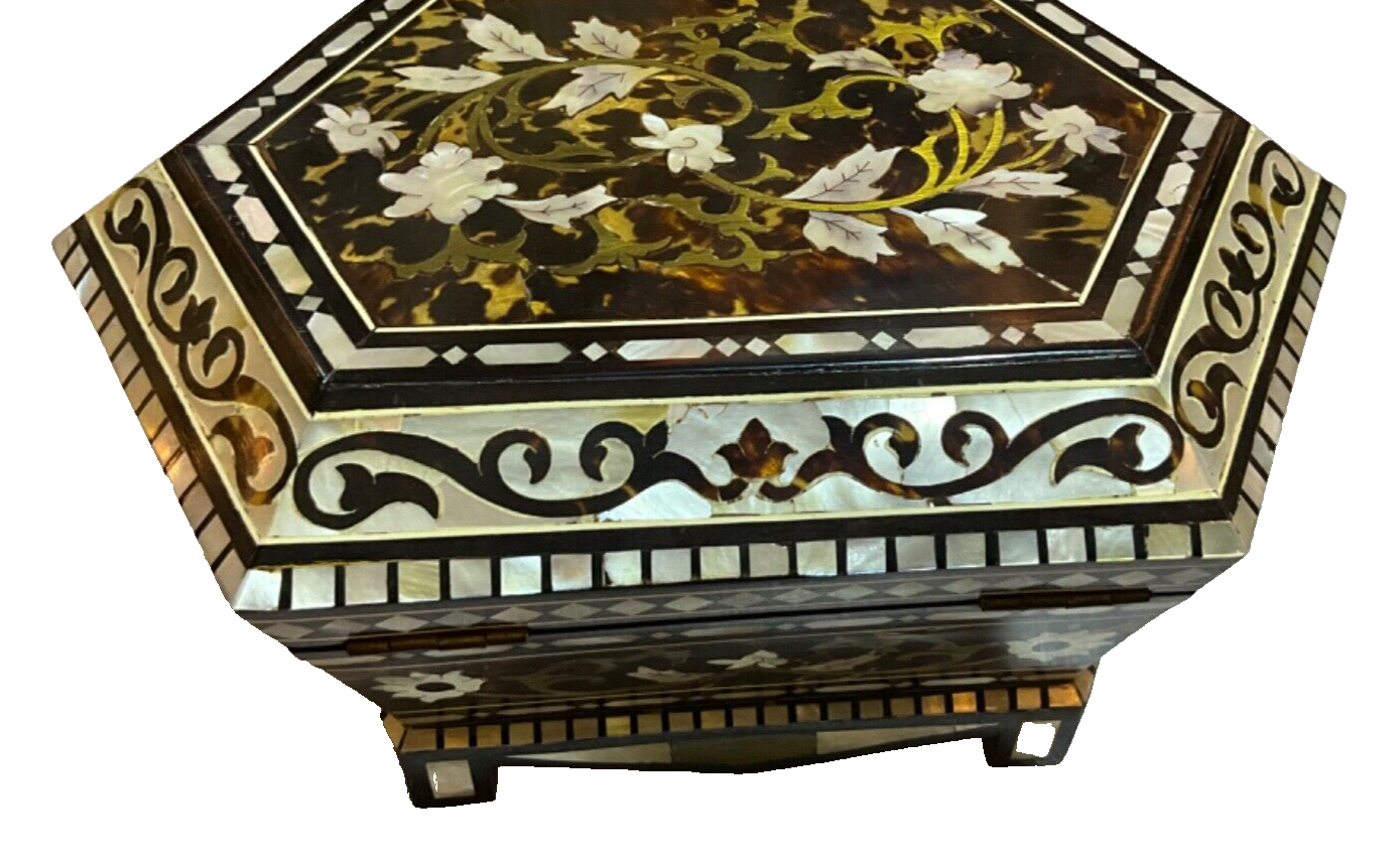 Handmade Wooden Jewelry Box Wood Trinket Storage Wood Box Mother of Pearl Inlay