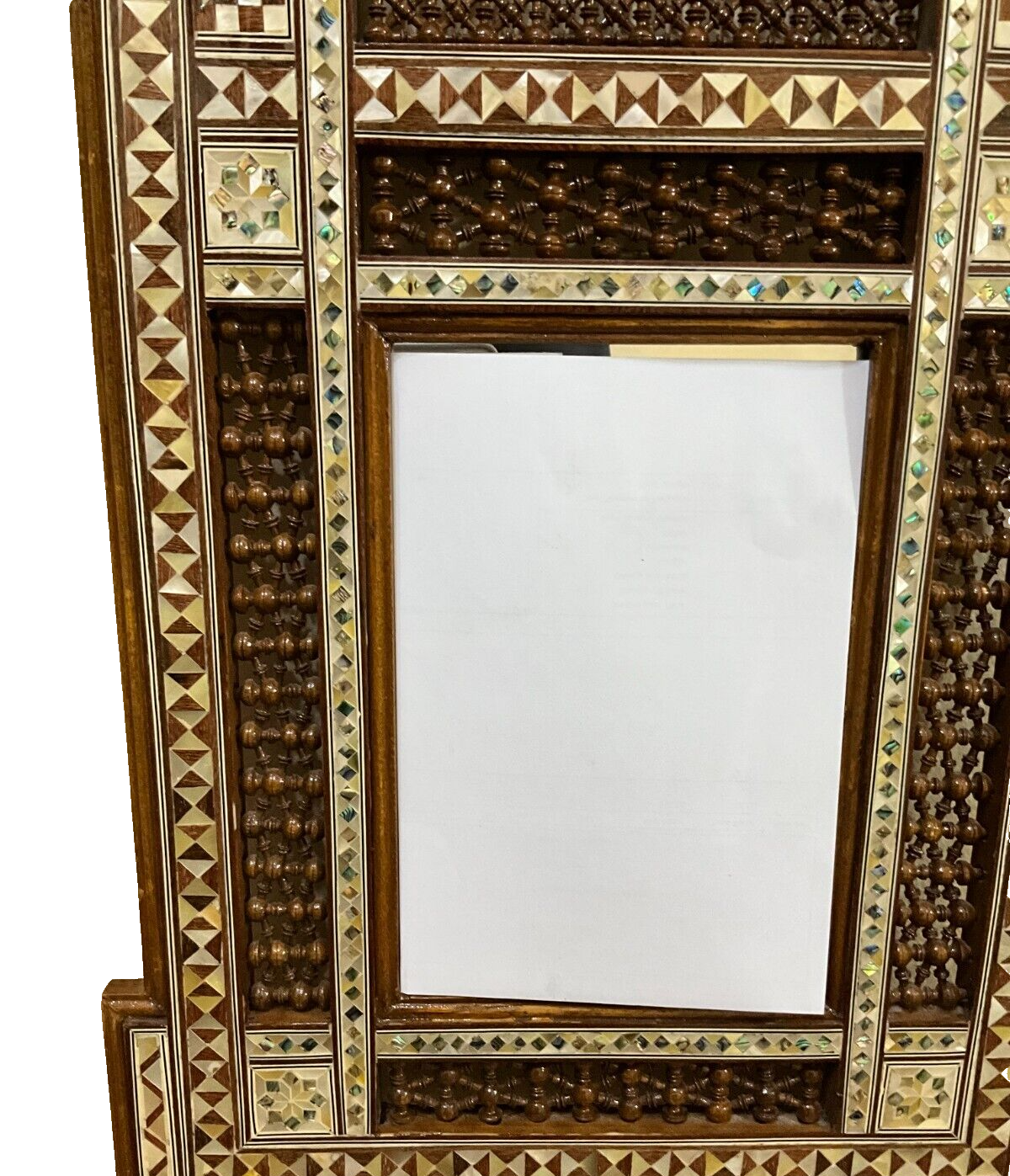 Handmade Mother of pearl Inlay Wood Wall Hanging Mirror Frame Antique Home Decor