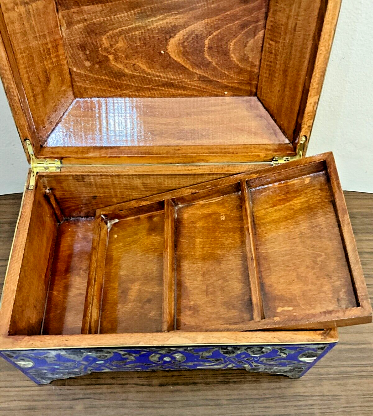 Handmade Wooden Jewelry Box Wood Trinket Storage Wood Box Mother of Pearl Inlay