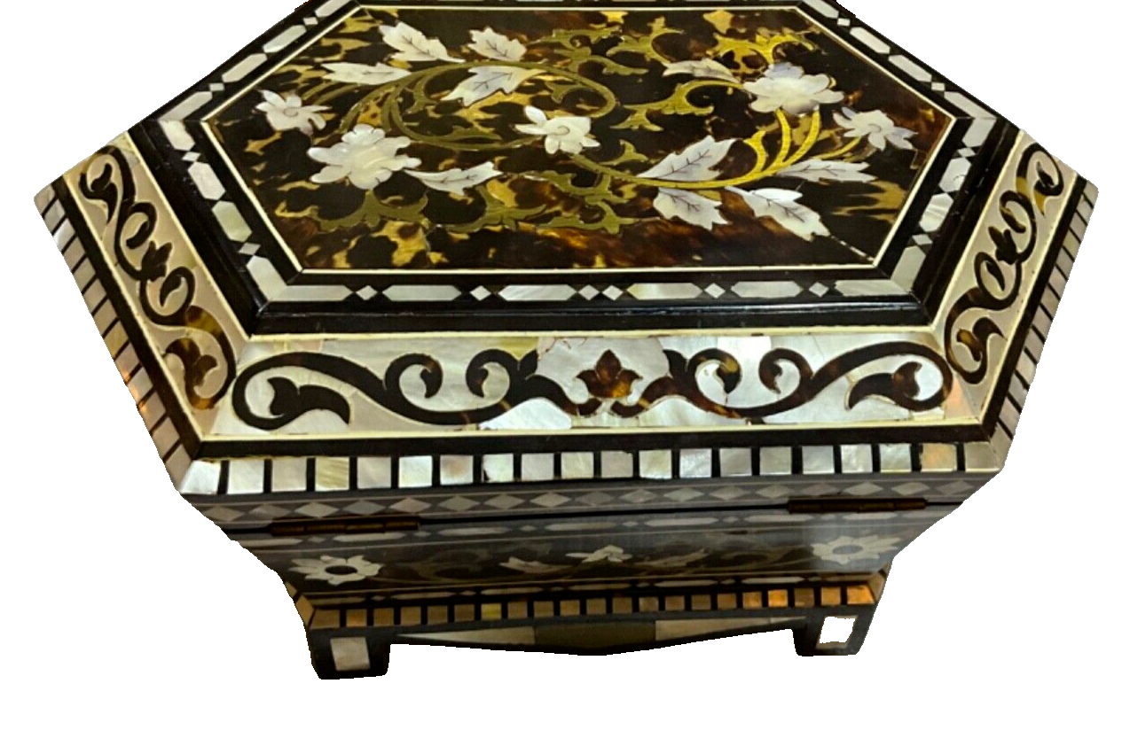 Handmade Wooden Jewelry Box Wood Trinket Storage Wood Box Mother of Pearl Inlay