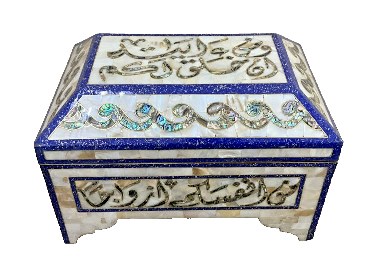 Handmade Wooden Jewelry Box Wood Trinket Storage Wood Box Mother of Pearl Inlay