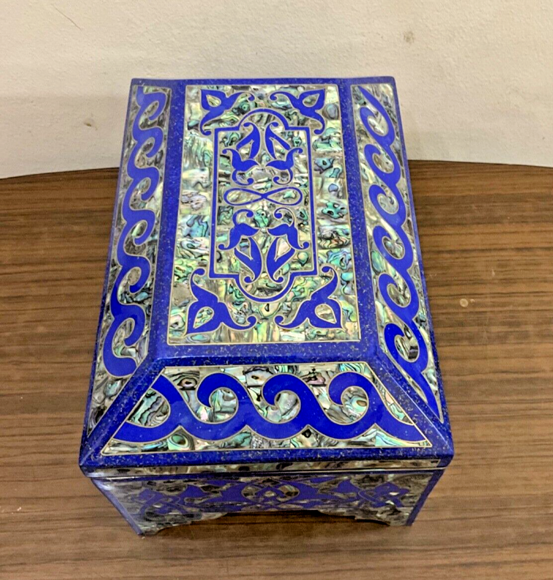 Handmade Wooden Jewelry Box Wood Trinket Storage Wood Box Mother of Pearl Inlay