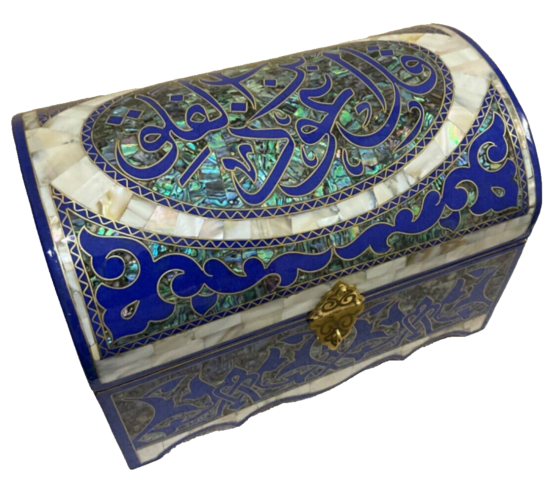 Handmade Wooden Jewelry Box Wood Trinket Storage Wood Box Mother of Pearl Inlay