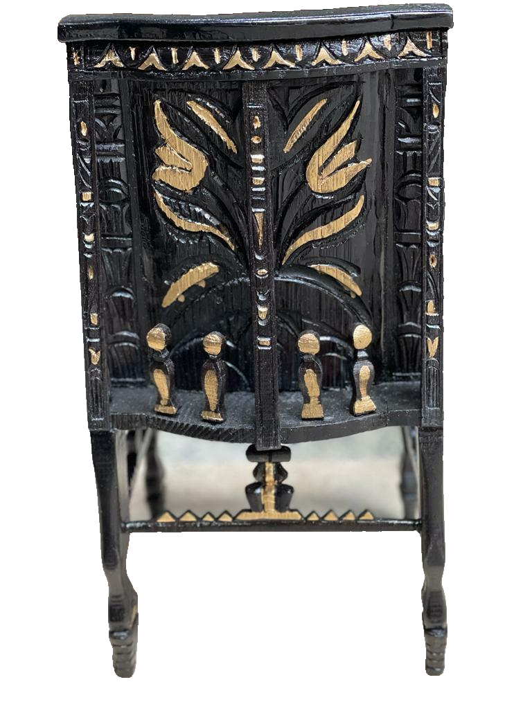 Handmade, Antique Carving Wood Chair, King TUT ANKH AMON, Pharaonic Wood Chair