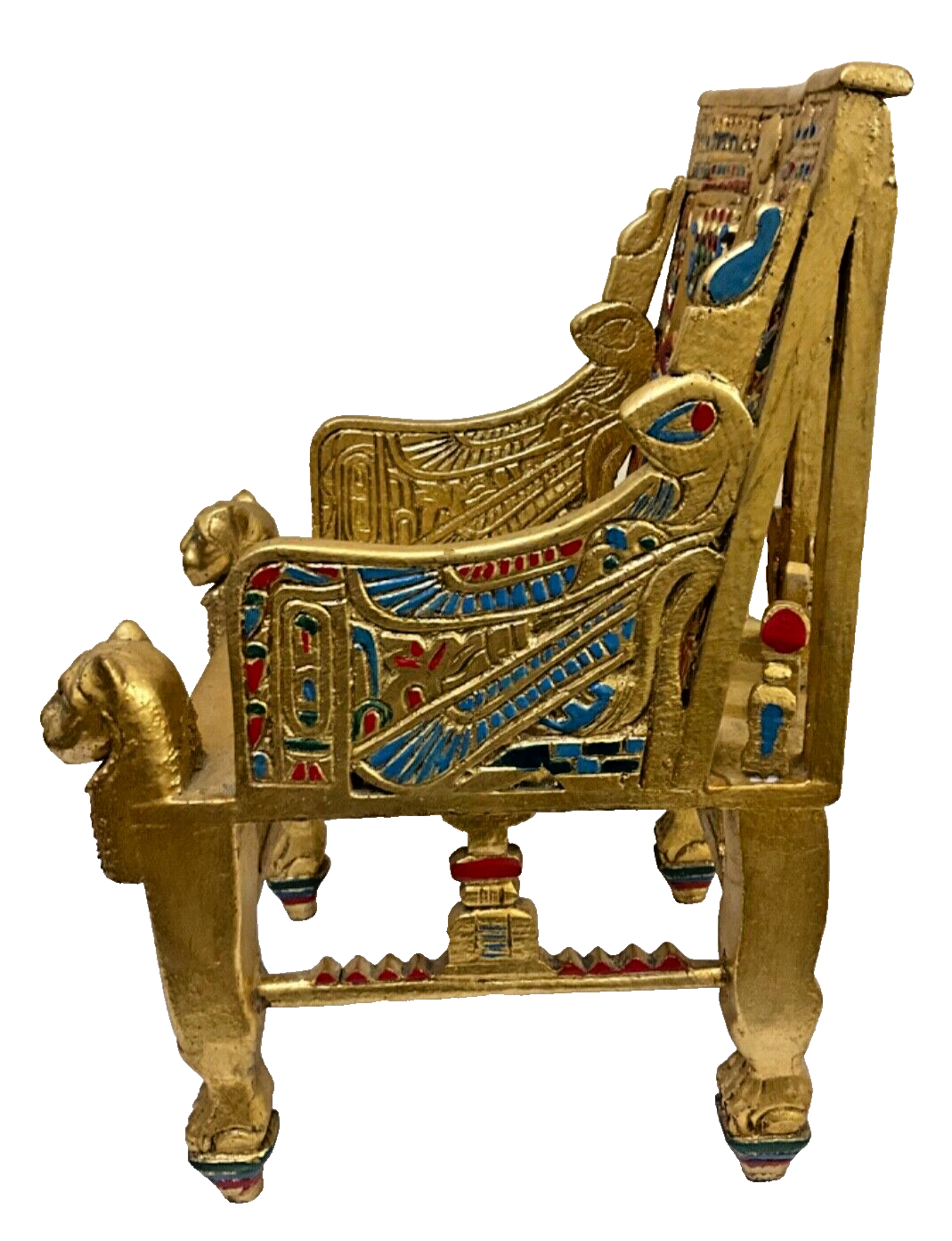 Handmade, Antique Carving Wood Chair, King TUT ANKH AMON, Pharaonic Wood Chair