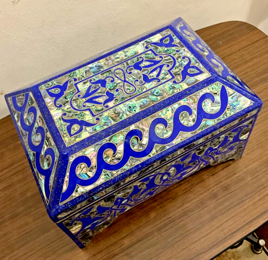 Handmade Wooden Jewelry Box Wood Trinket Storage Wood Box Mother of Pearl Inlay