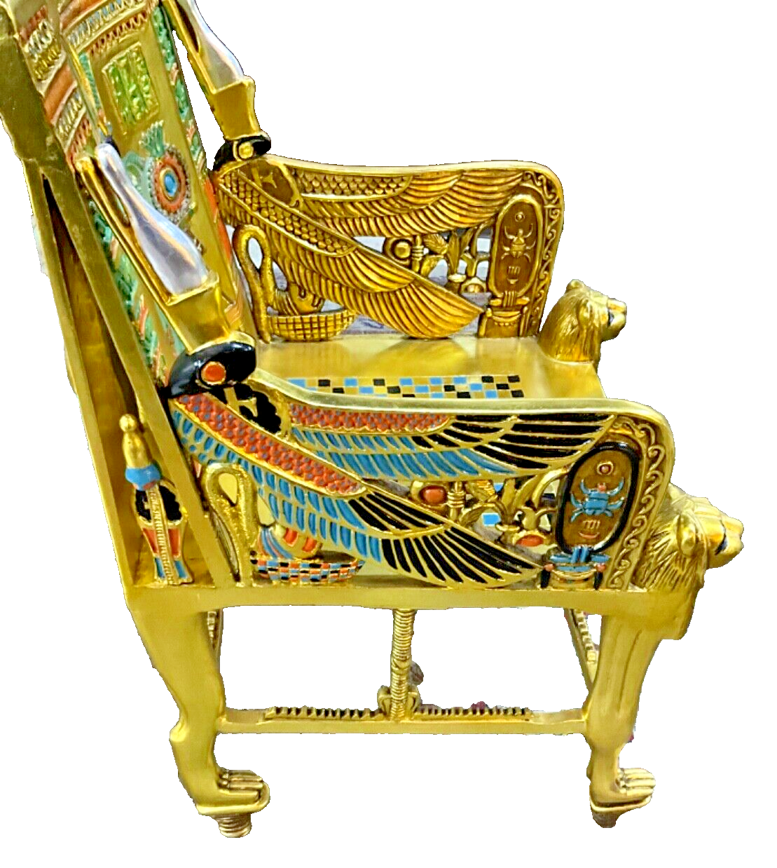 Handmade, Antique Carving Wood Chair, King TUT ANKH AMON, Pharaonic Wood Chair