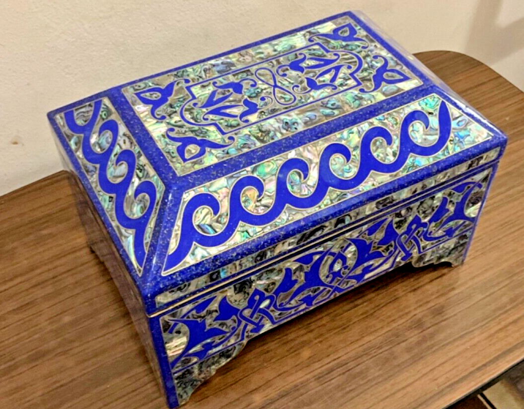 Handmade Wooden Jewelry Box Wood Trinket Storage Wood Box Mother of Pearl Inlay