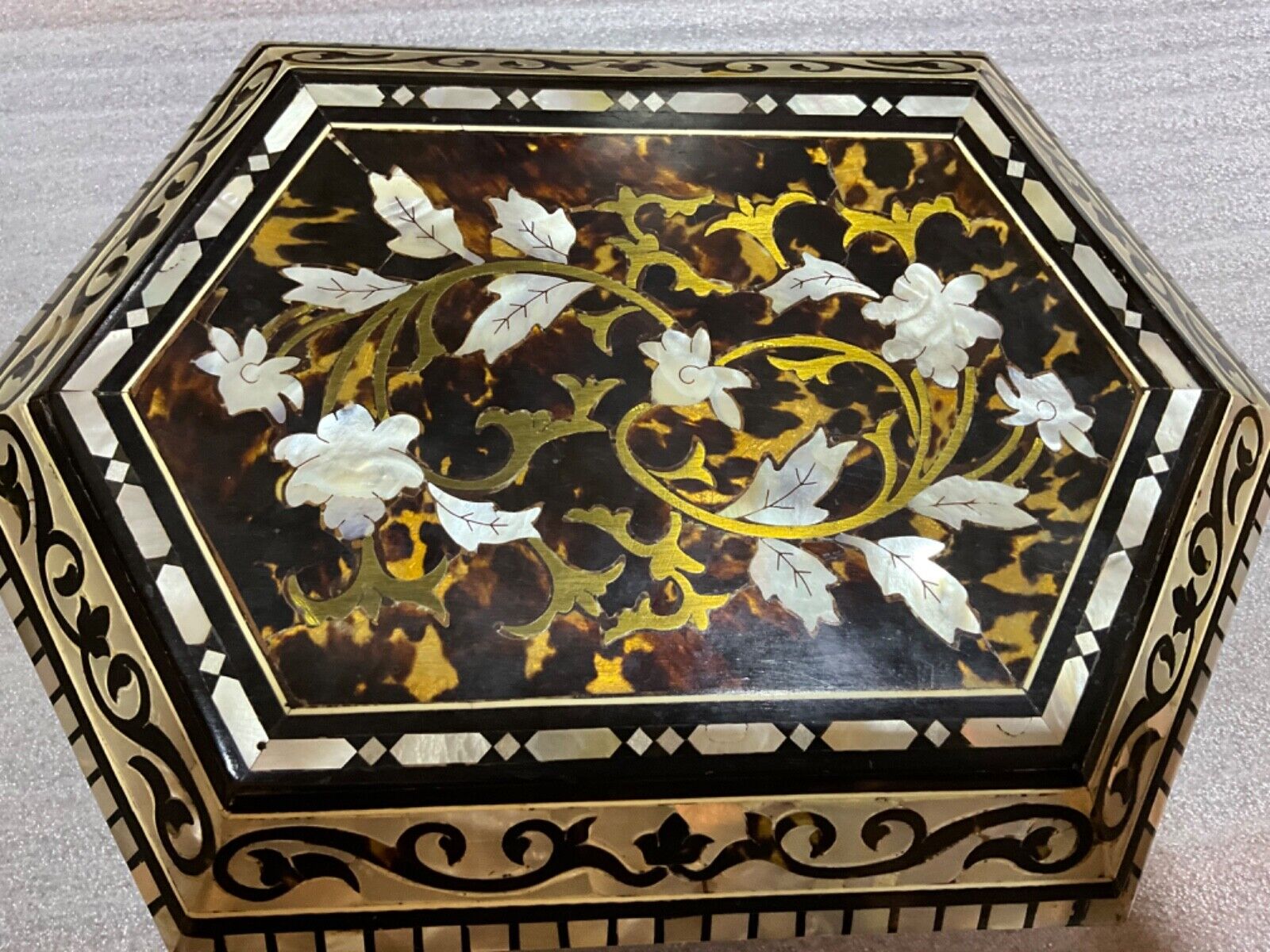 Handmade Wooden Jewelry Box Wood Trinket Storage Wood Box Mother of Pearl Inlay