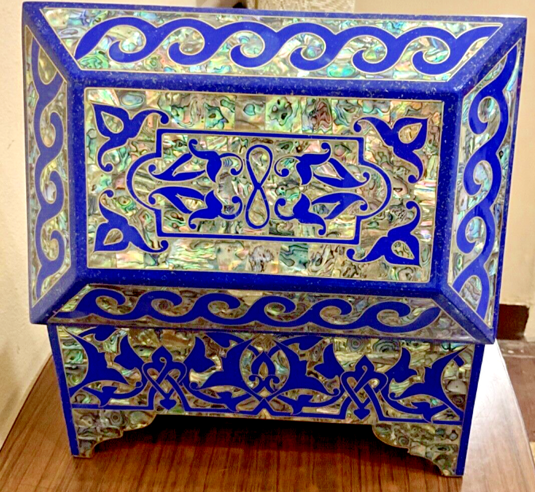 Handmade Wooden Jewelry Box Wood Trinket Storage Wood Box Mother of Pearl Inlay