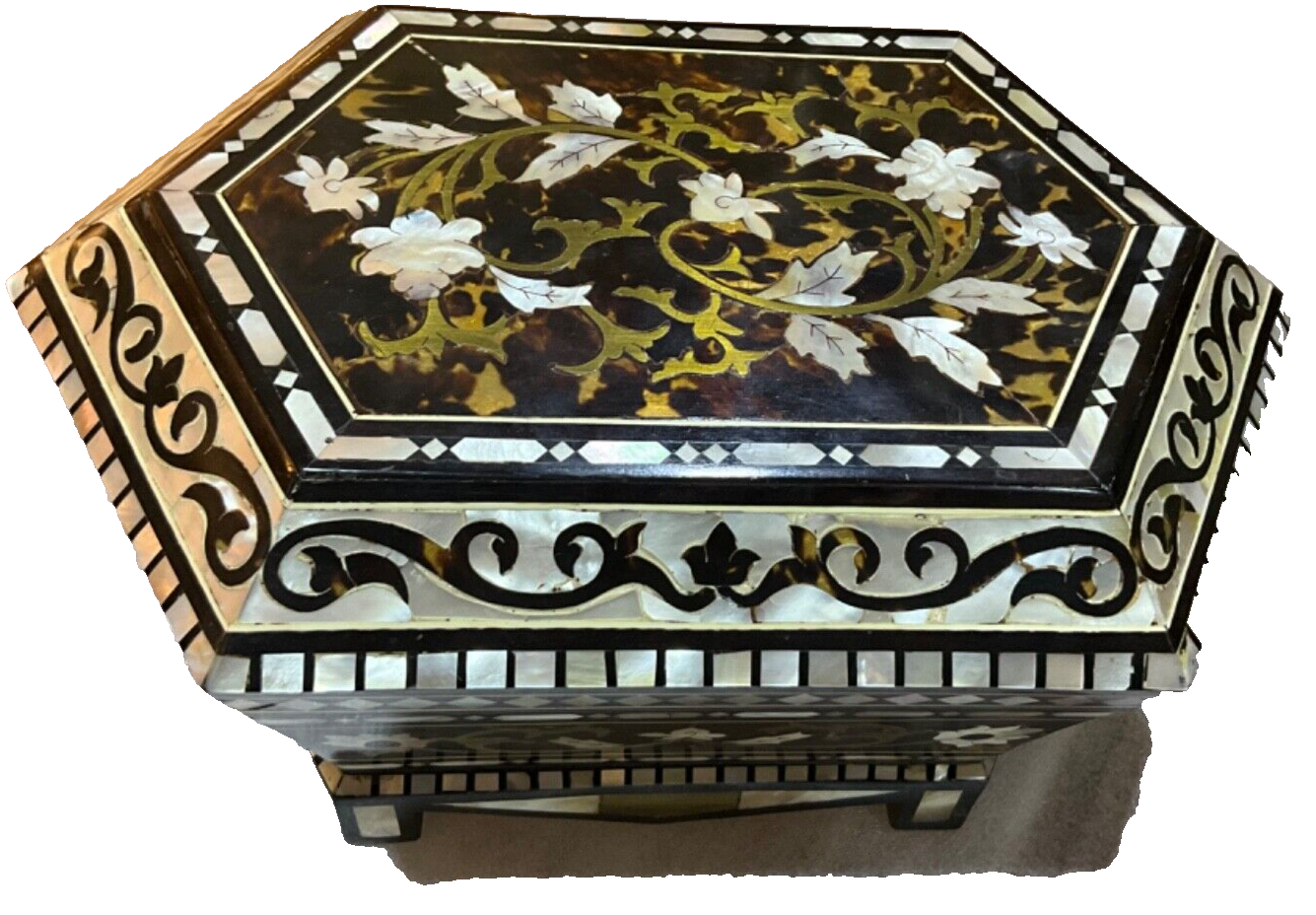 Handmade Wooden Jewelry Box Wood Trinket Storage Wood Box Mother of Pearl Inlay