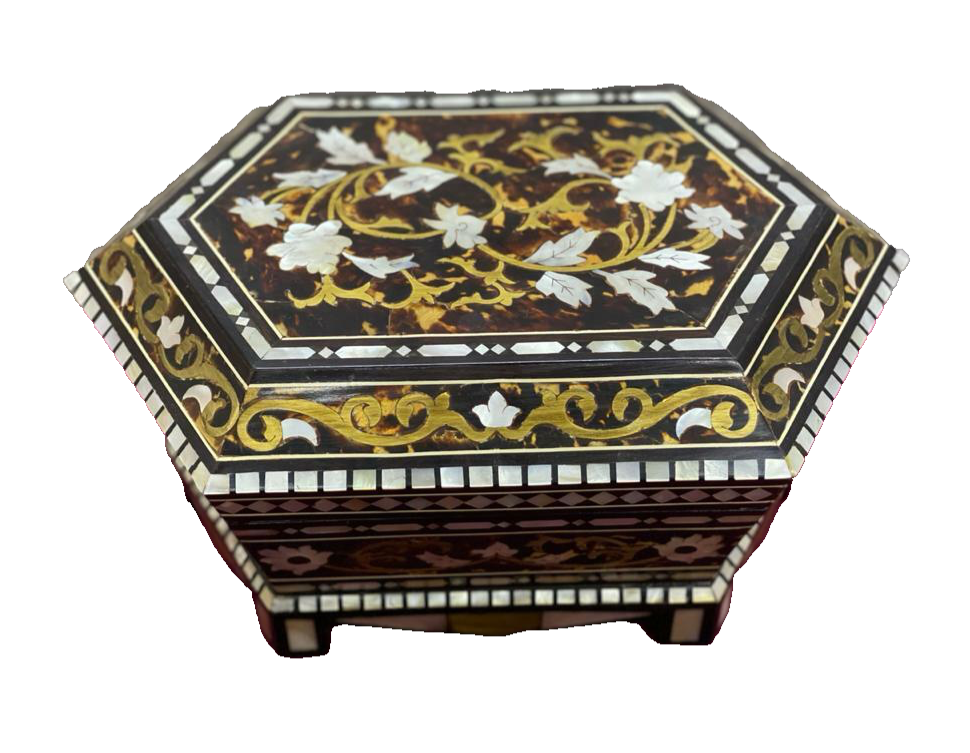 Handmade Wooden Jewelry Box Wood Trinket Storage Wood Box Mother of Pearl Inlay