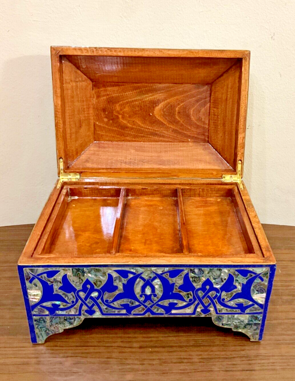 Handmade Wooden Jewelry Box Wood Trinket Storage Wood Box Mother of Pearl Inlay