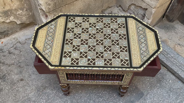 Handmade Chess Table, Inlaid Design Decorative, Chess Boards, Unique Chess Board